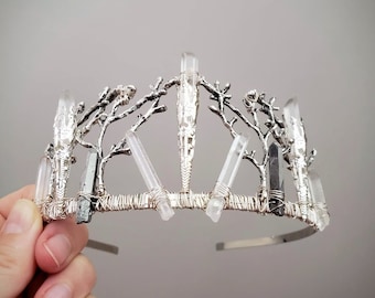 Muse // silver branch and crystal crown