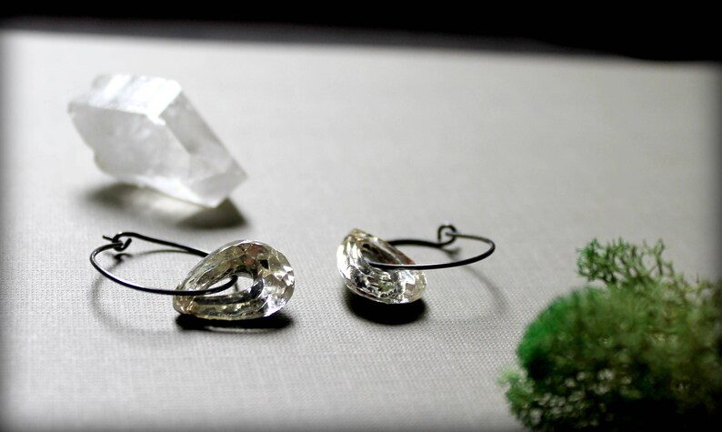 Ice Queen // silver crystal teardrop earrings so pretty image 1