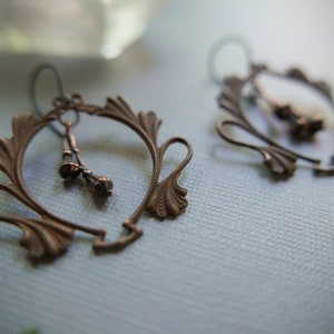 Drying Bundles // brass seed pod earrings with art nouveau frames