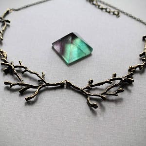 Hedgewitch in Hickory // brass branch necklace