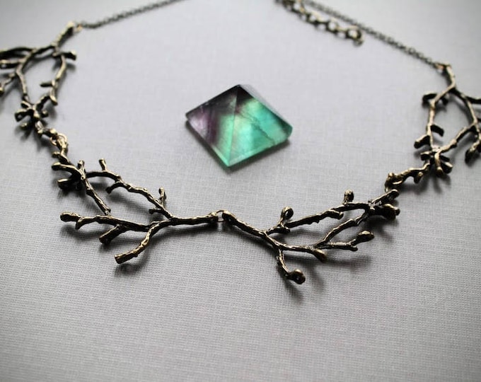 Hedgewitch in Hickory // brass branch necklace