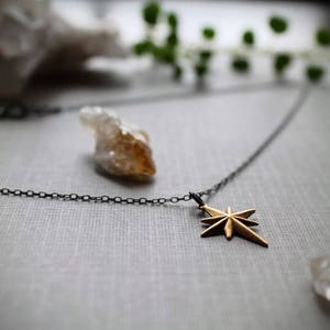 Starchild // raw brass star necklace image 3