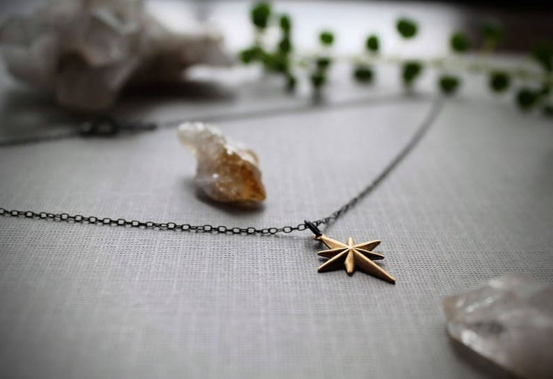 Starchild // raw brass star necklace image 3