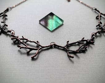 Hedgewitch in Cedar // copper branch necklace