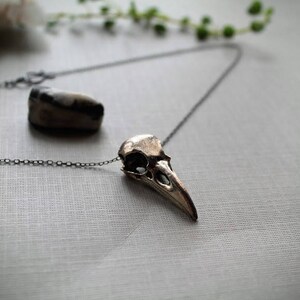 Murder // silver crow skull necklace image 3