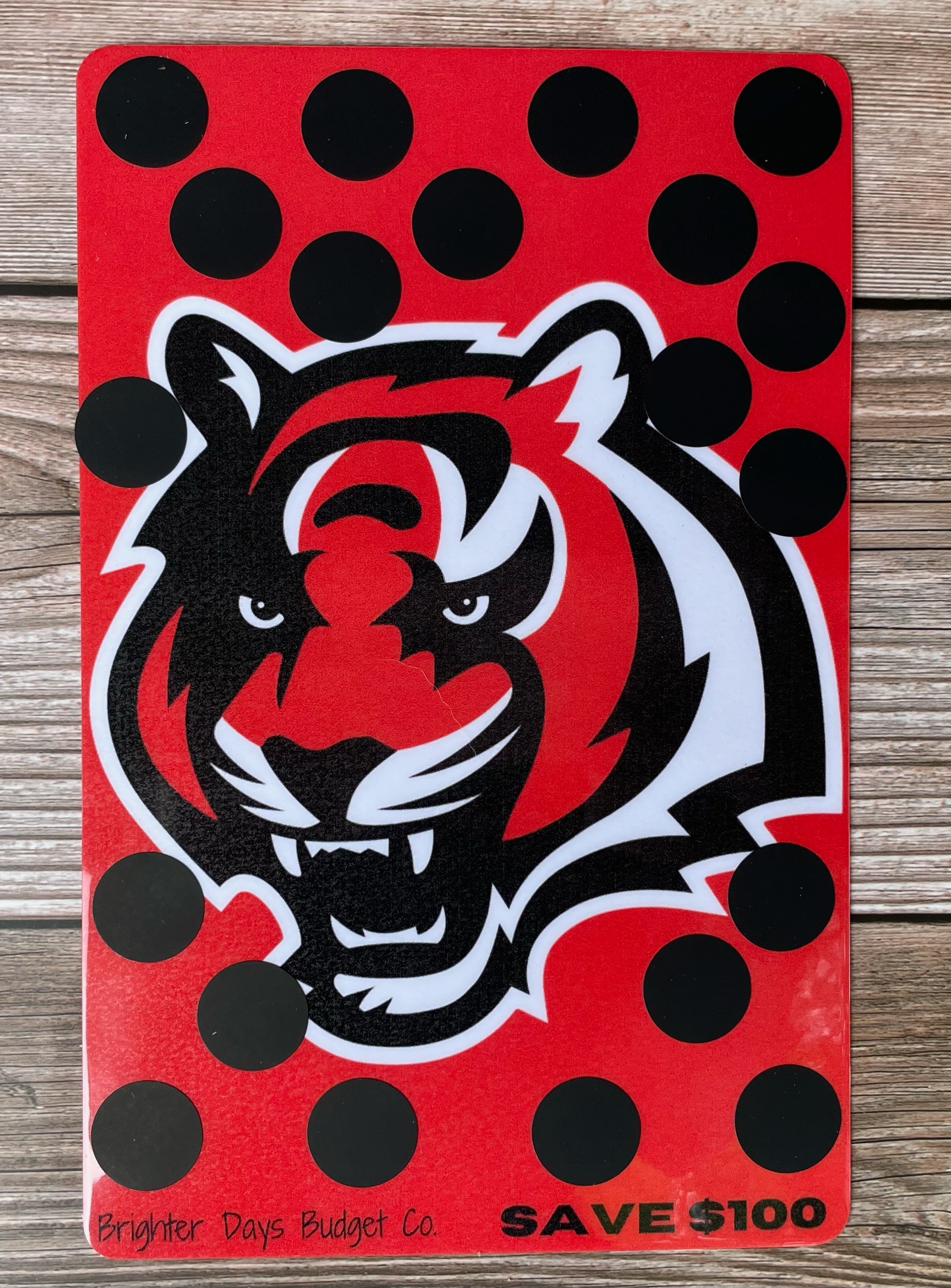 Bengals Laminated A5 Scratch off Savings Challenge Save 100 - Etsy