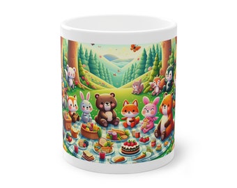 Taza Infantil de Animales del Bosque Mágico: Regalo Educativo y Divertido para Niños