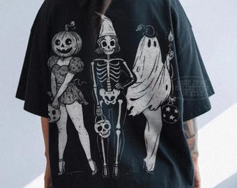 Vintage Halloween Tshirt Lets Go Ghouls Shirt Comfort Colors® Trendy Summerween Top 90s Spooky Squad Witch Bachelorette Witchy Fall Shirt