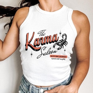 Vintage Western Tank Top Retro Cowgirl Womens Grunge Top Country Music Shirt Concert Festival Clothing Desert Scorpion Karma 90s Baby Tee