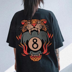 Lucky Leopard Tee Comfort Colors® Traditional Tattoo T 8 Ball Shirt Grunge Streetwear Vintage Western Lucky Me Shirt Yallternative Aesthetic
