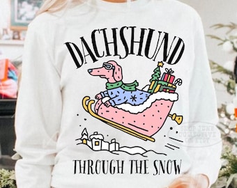 Teckel shirt met lange mouwen Comfort Colors® teckel T-shirt trendy Weenie Wiener kerstfeest top Dashund T-shirt grappig worst hondenliefhebber cadeau