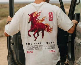Year Of The Horse Shirt UNISEX Fire Horse 2026 Chinese New Year Gift Zodiac Horse Tee Lunar New Year Tee Festival Clothing Horse Lover Shirt