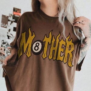 Mother Tee Comfort Colors® Trendy 8 Ball Mother Lucky Mama Shirt Vintage Flames Rad Mom Birthday Gift Moto Edgy Grunge Aesthetic Streetwear