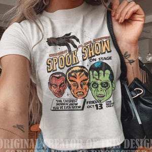 Spook Show Top 90s Baby Tee Summerween Shirt Vintage Halloween in Summer Ween Shirt Cult Classic Horror Hot Ghoul Summer Tee Graveyard Smash
