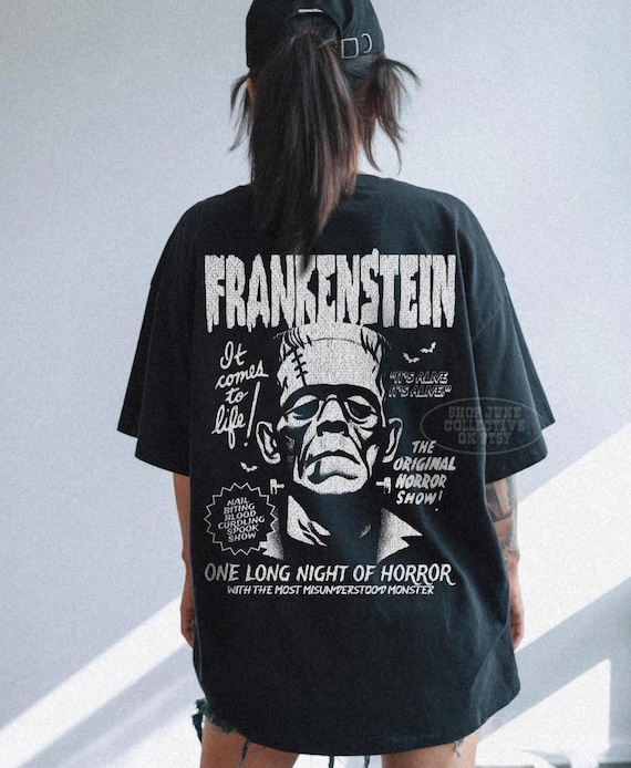 Frankenstein Shirt UNISX Comfort Colors® Trendy Goth Lover Gift Vintage 90s Cult Classic Horror Movie Tee Fright Night Grunge Monster Shirt