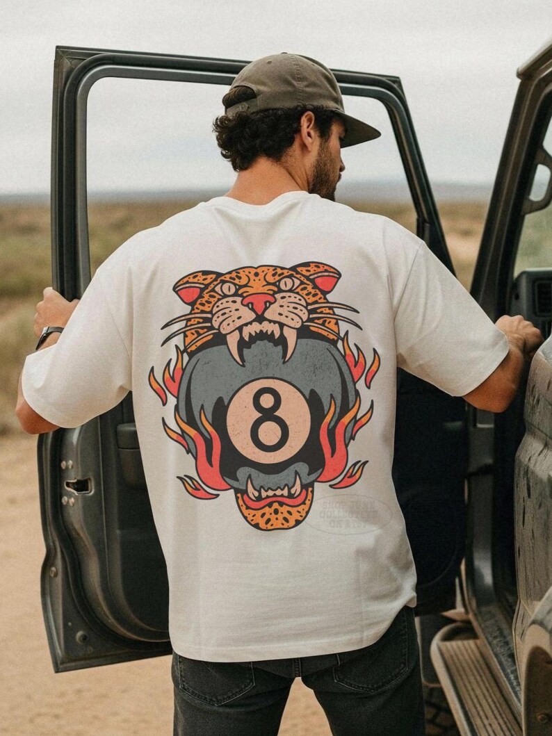 Lucky Leopard Tee Comfort Colors® Traditional Tattoo T 8 Ball Shirt Grunge Streetwear Vintage Western Lucky Me Shirt Yallternative Aesthetic Ivory