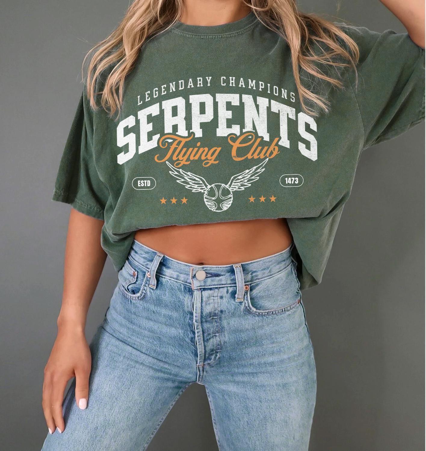 Green House Shirt UNISEX Comfort Colors® Wizard Flying Club House of Serpents Malfoy Shirt Universal Vacation Dark Arts Tee Subtle HP Shirt