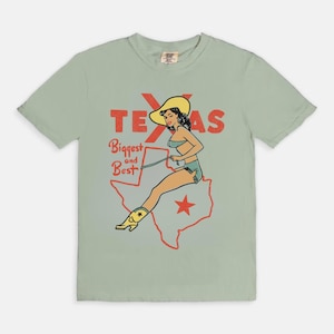 Vintage Texas shirt UNISEX Comfort Colors® Texas cowgirl shirt Texas kaart Tee Wild West USA retro pin-up cowgirl jaren 90 grunge rodeo western shirt Bay