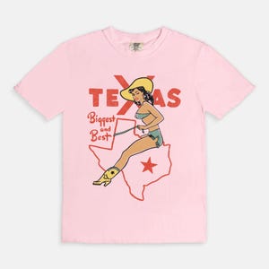Vintage Texas shirt UNISEX Comfort Colors® Texas cowgirl shirt Texas kaart Tee Wild West USA retro pin-up cowgirl jaren 90 grunge rodeo western shirt Blossom