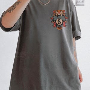 Lucky Leopard Tee Comfort Colors® Traditional Tattoo T 8 Ball Shirt Grunge Streetwear Vintage Western Lucky Me Shirt Yallternative Aesthetic image 2