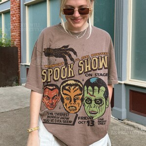 Spook Show Shirt UNISEX Comfort Colors® Vintage Halloween Tee Horror Lover Gift 90s Cult Classic Horror Graveyard Smash Tee Monster Mash Tee Espresso