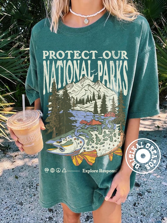 Protect Our Parks Tee Comfort Colors® Granola Girl Shirt US National Parks Shirt Respect the Locals Resist T Shirt Camping Hiking Clothes