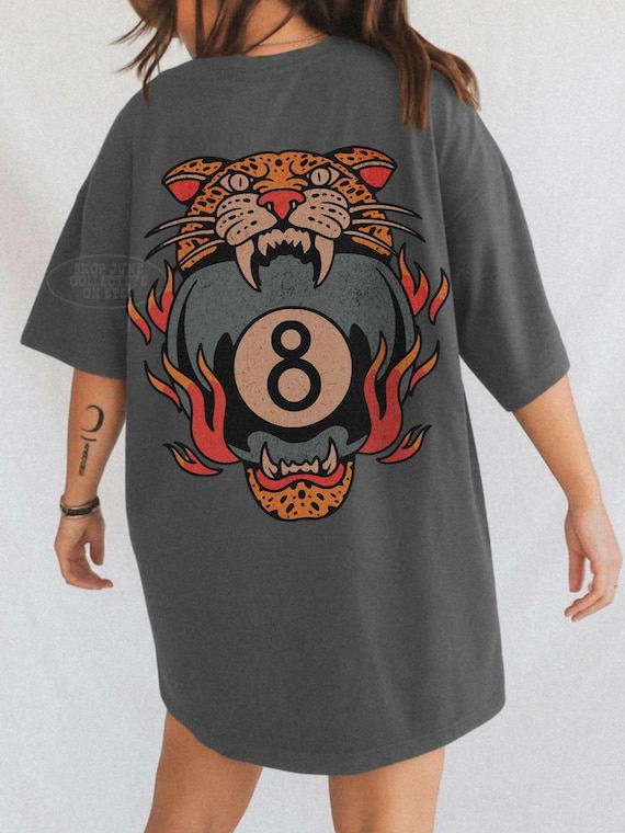 Lucky Leopard Tee Comfort Colors® Traditional Tattoo T 8 Ball Shirt Grunge Streetwear Vintage Western Lucky Me Shirt Yallternative Aesthetic