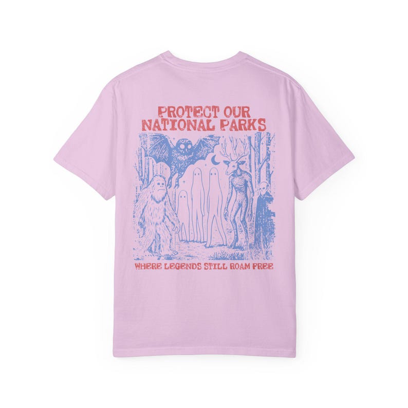 Cryptid National Parks Shirt Comfort Colors® 90s Protect Our Parks Vintage Camping Hiking Tee Retro Wanderlust Shirt Fantasy Creatures Tee Orchid