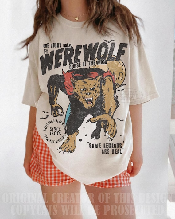 Werewolf Shirt Comfort Colors® Vintage Halloween Shirt 90s Cult Classic Horror Movie Tee Graveyard Smash Monster Lover Gift Spook Show Shirt