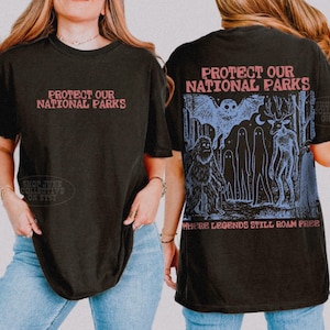 Cryptid National Parks Shirt Comfort Colors® 90s Protect Our Parks Vintage Camping Hiking Tee Retro Wanderlust Shirt Fantasy Creatures Tee image 11