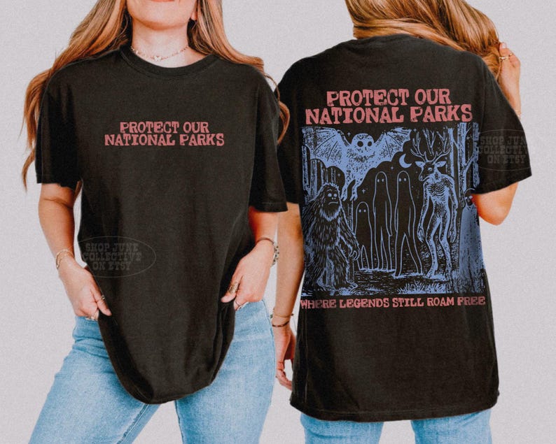 Cryptid National Parks Shirt Comfort Colors® 90s Protect Our Parks Vintage Camping Hiking Tee Retro Wanderlust Shirt Fantasy Creatures Tee image 11