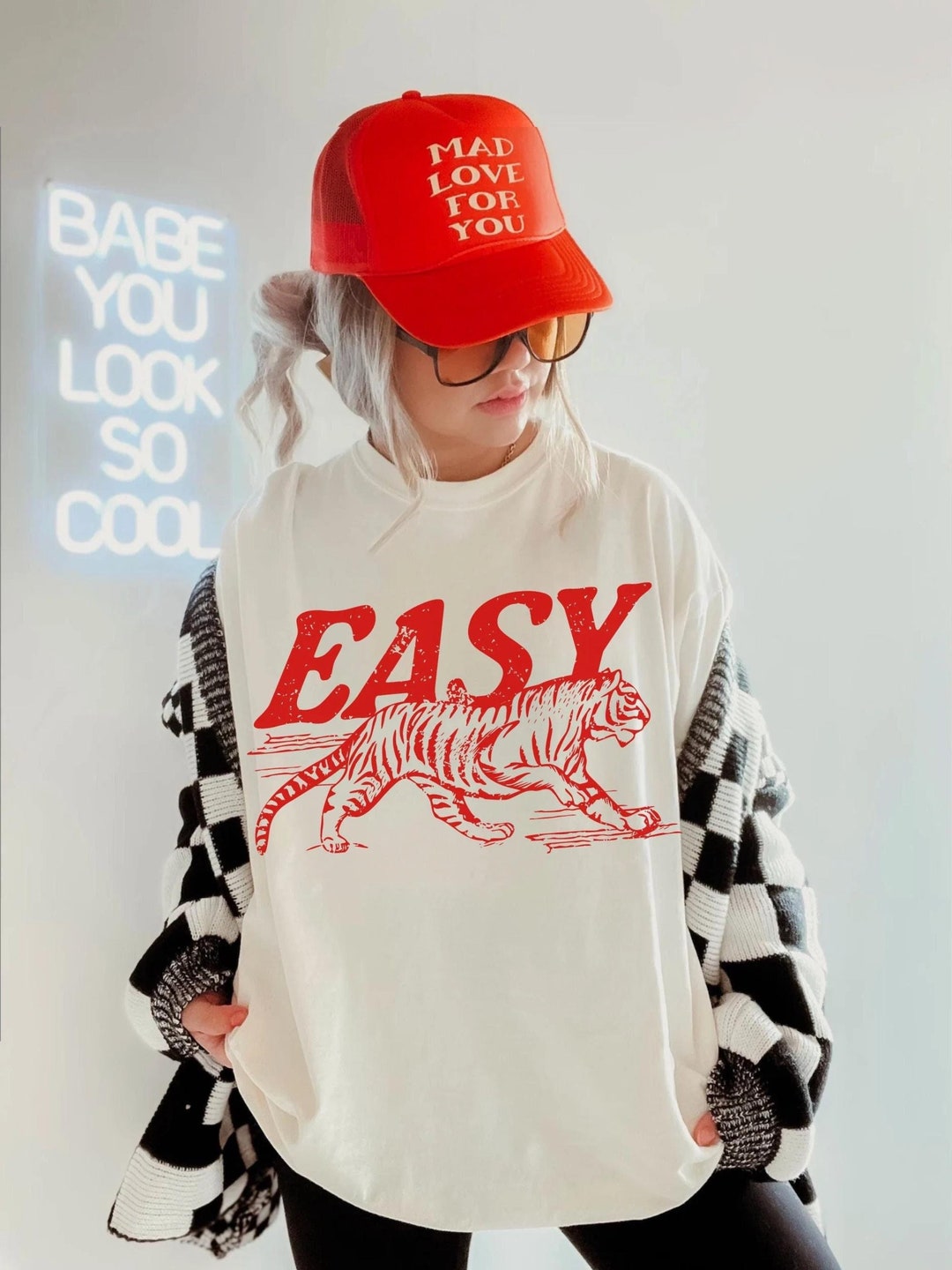 Easy Tiger Tee UNISEX Comfort Colors® Vintage Inspired Shirt Trendy Tiger T Shirt Retro Fe