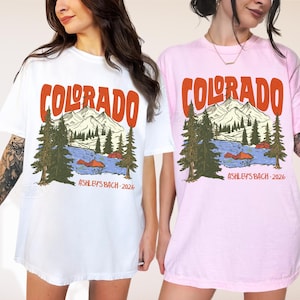 CUSTOM Camp Bach Shirts Comfort Colors® Camp Bachelorette Tees Camping Themed Lake Bachelorette Favors Hiking Bachelorette Cabin Crew Shirt image 3