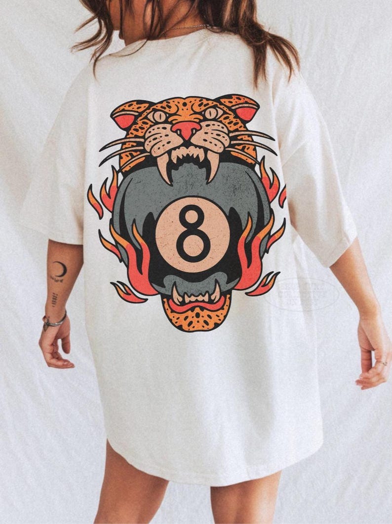 Lucky Leopard Tee Comfort Colors® Traditional Tattoo T 8 Ball Shirt Grunge Streetwear Vintage Western Lucky Me Shirt Yallternative Aesthetic White