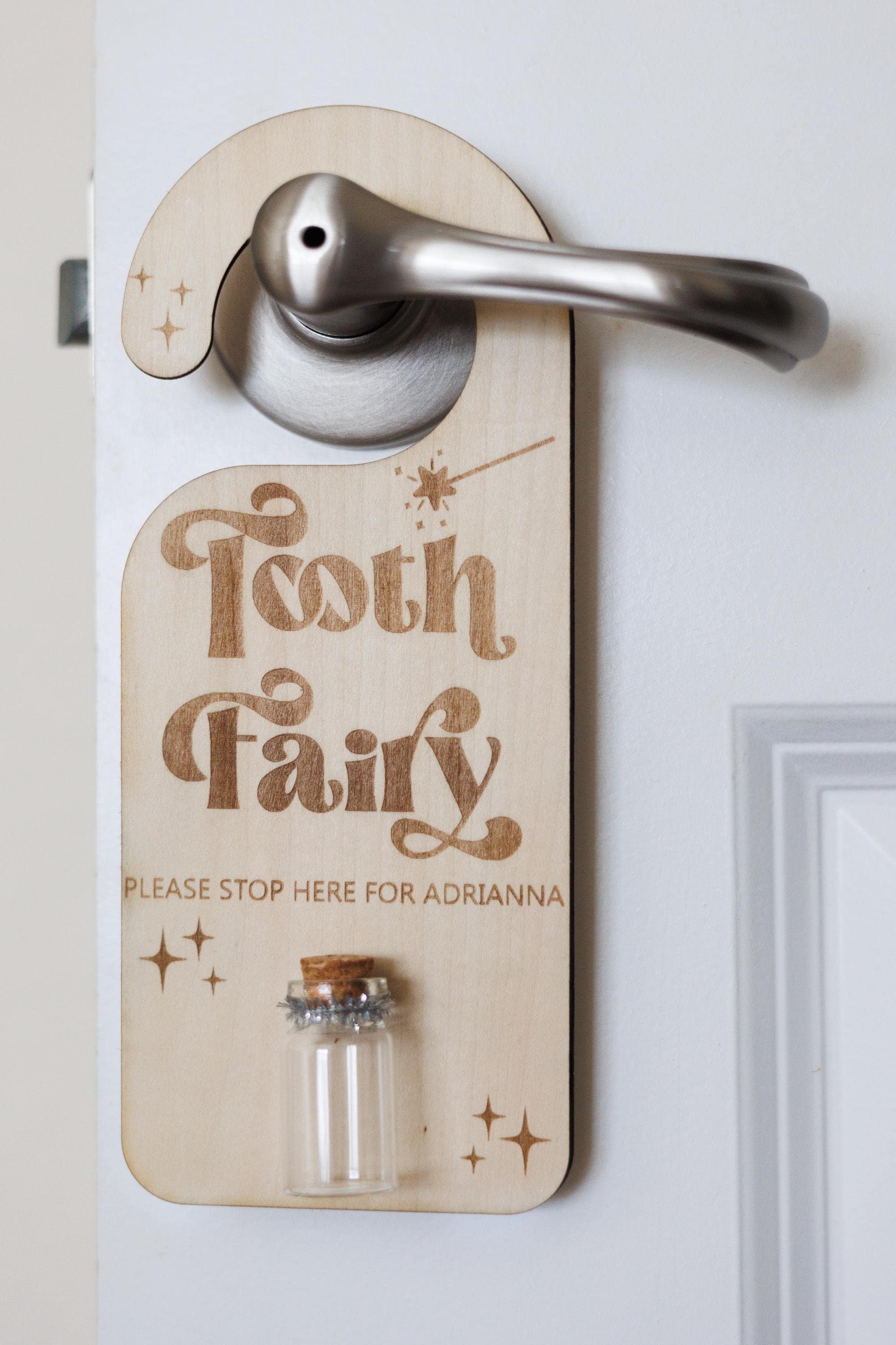 Tooth Fairy Personalized Door Hanger Sign With Small Bottle to Place ...
