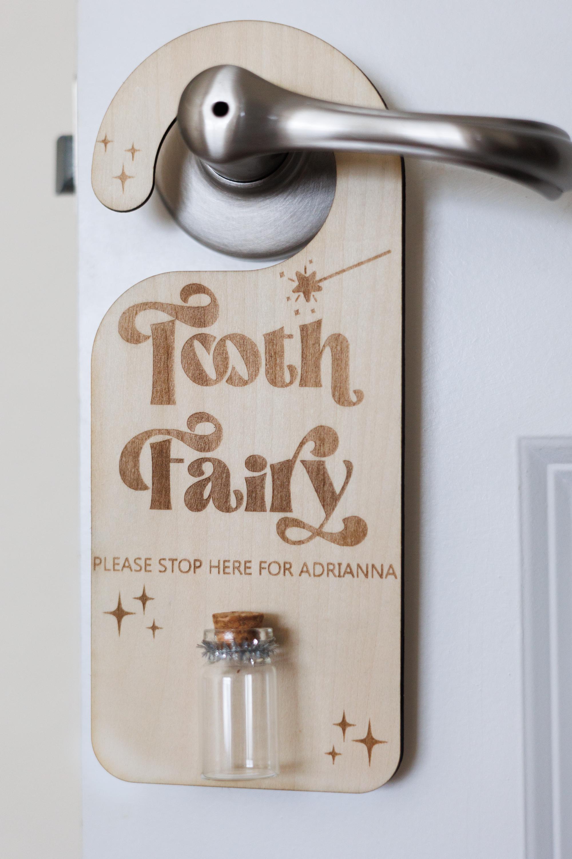 Tooth Fairy Personalized Door Hanger Sign With Small Bottle to Place ...