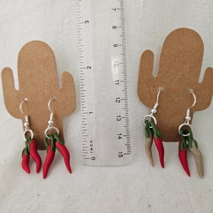 Red and Green Chile Earrings Handmade Polymer Clay image 6