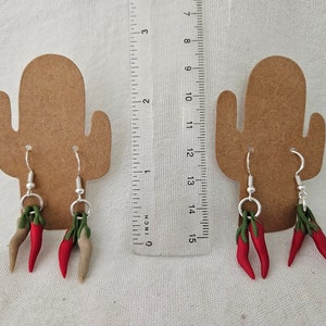 Red and Green Chile Earrings Handmade Polymer Clay image 7