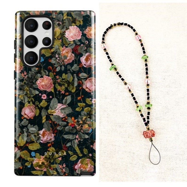 Phone Strap Custom Beaded Wrist Lanyard for Phone Cover Case Rainbow colors of beads, pick your color, or I design it for you image 1