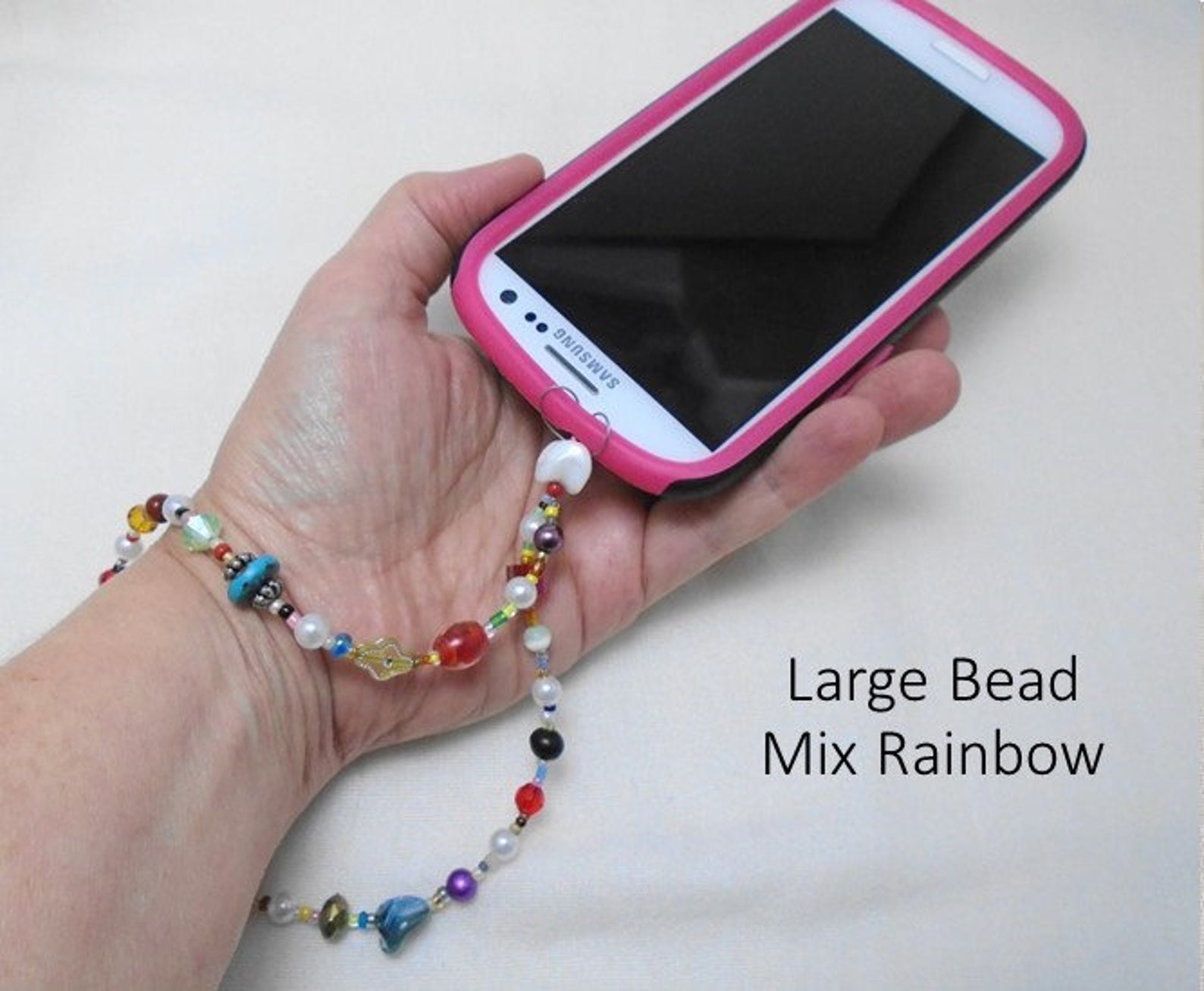 Beaded Wrist Lanyard Strap for Cell Phone Cover Case Rainbow Etsy