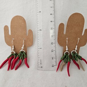 Red and Green Chile Earrings Handmade Polymer Clay image 9