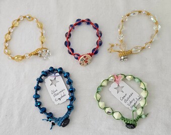 Macrame Crystal Bracelets - Made to order / Design your own
