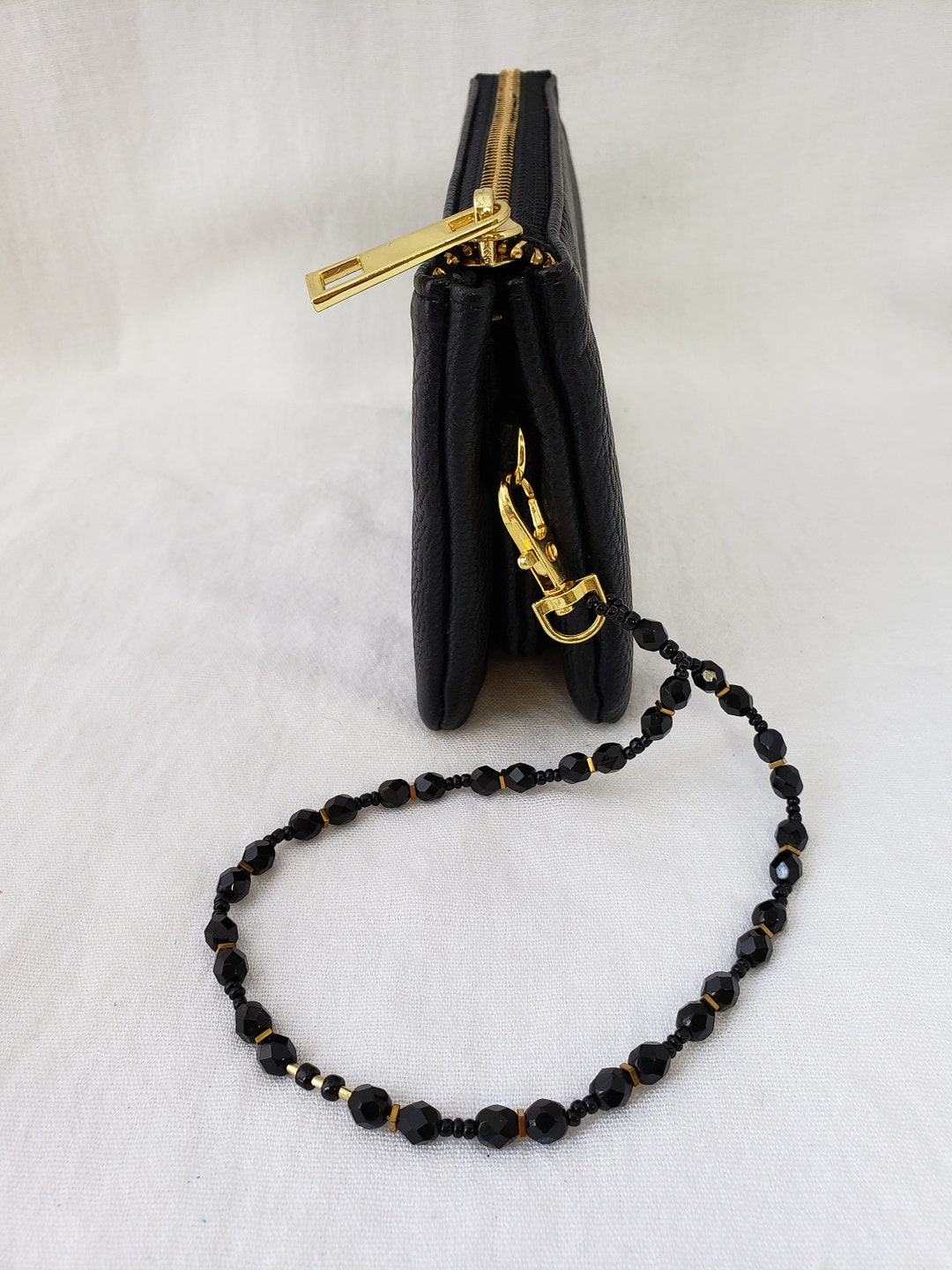 Clip Beaded Wrist Strap 4 Keys Purse Clutch ID Holder Solid Etsy