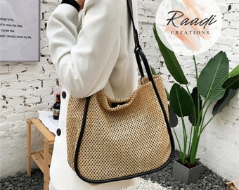 Large Straw Woven Shoulder Bag