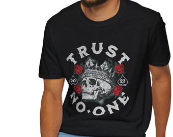 Trust No One Shirt, Unique Gift for Birthday, Monster Skull Tee, Edgy Design, Gift for him, Gift for boyfriend