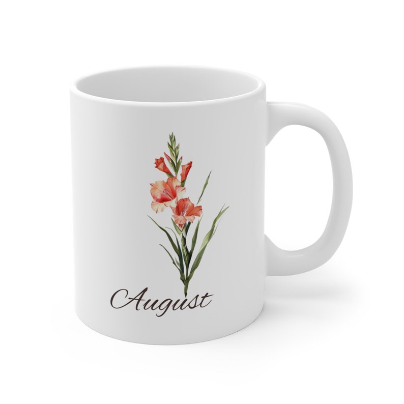 Flower Mug, Best Gift for Birthday, Monthly Blooms Cup, cute Floral Design, Gift for her, Mother day gift zdjęcie 8