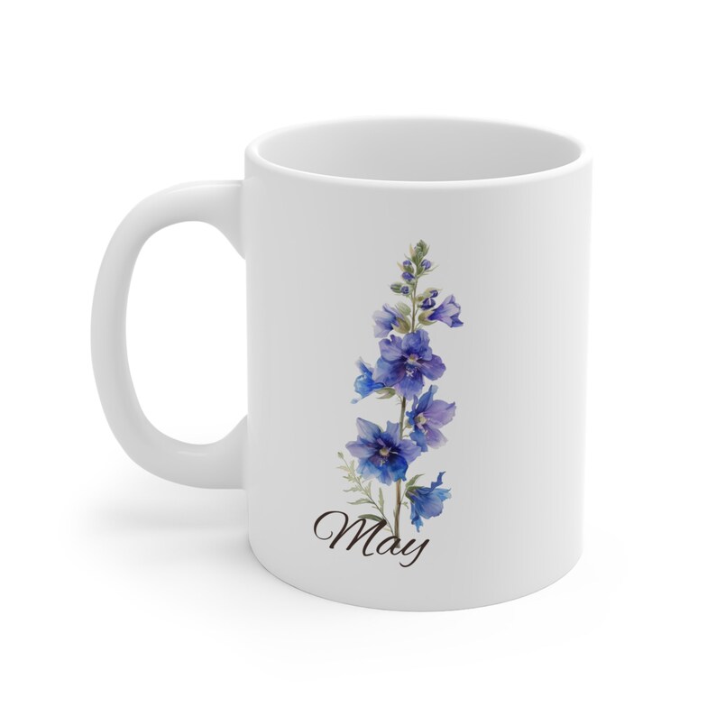 Flower Mug, Best Gift for Birthday, Monthly Blooms Cup, cute Floral Design, Gift for her, Mother day gift zdjęcie 5