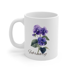 Flower Mug, Best Gift for Birthday, Monthly Blooms Cup, cute Floral Design, Gift for her, Mother day gift zdjęcie 2