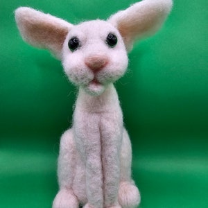 Needle felted wool ornamental oriental cat sculpture. Felt cat decoration ornament
