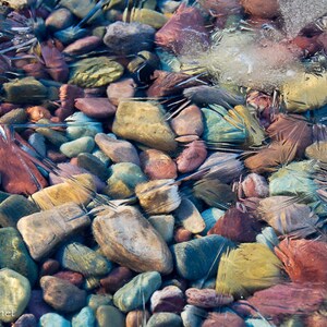 Montana Rocks, Colorful Rocks, Nature&#39;s Easter colors, Rocks under Ice, Photograph or Greeting card